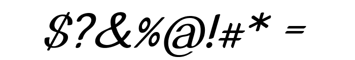 Taffeta-Italic Font OTHER CHARS