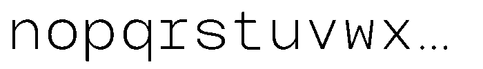 TBJ Serial Port Monospace Extra Light Font LOWERCASE