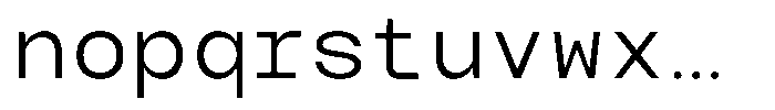 TBJ Serial Port Monospace Light Font LOWERCASE