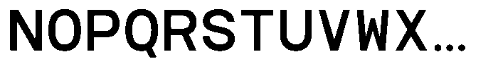 TBJ Serial Port Monospace Medium Font UPPERCASE
