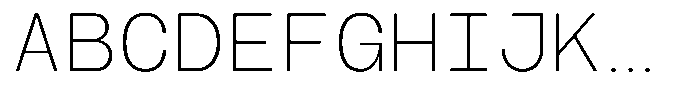TBJ Serial Port Monospace Thin Font UPPERCASE