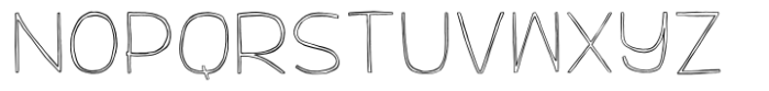 TC Quirkline Extd Outline Font LOWERCASE