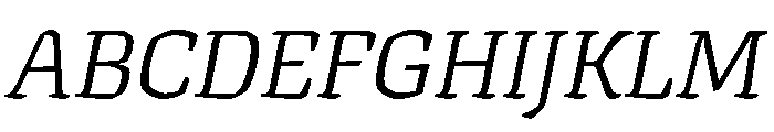 Texturina 18pt ExtraLight Italic Font UPPERCASE