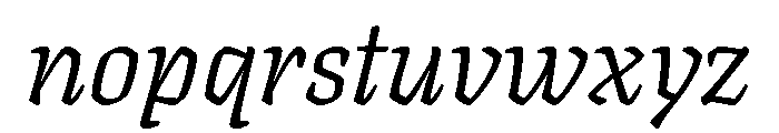 Texturina 18pt ExtraLight Italic Font LOWERCASE