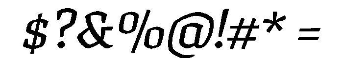 Texturina 18pt Medium Italic Font OTHER CHARS