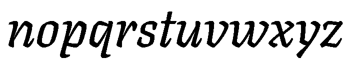 Texturina 18pt Medium Italic Font LOWERCASE