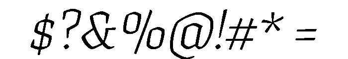 Texturina 60pt Thin Italic Font OTHER CHARS