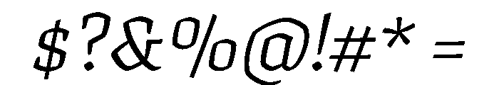 Texturina ExtraLight Italic Font OTHER CHARS