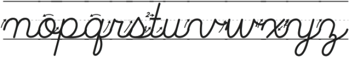 Teaching Cursive Arrow Line otf (400) Font LOWERCASE