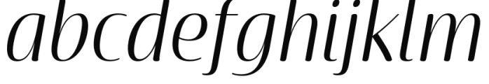 Terfens Contrast Condensed Book Italic Font LOWERCASE