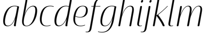 Terfens Contrast Condensed Light Italic Font LOWERCASE