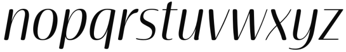 Terfens Contrast Condensed Regular Italic Font LOWERCASE