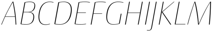 Terfens Contrast Condensed Thin Italic Font UPPERCASE