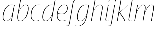 Terfens Contrast Condensed Thin Italic Font LOWERCASE