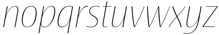 Terfens Contrast Condensed Thin Italic Font LOWERCASE