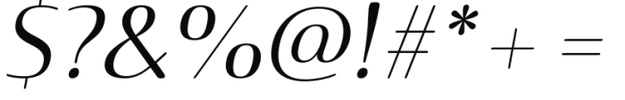 Terfens Contrast Extended Regular Italic Font OTHER CHARS