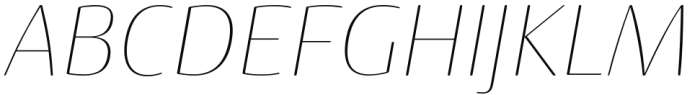 Terfens Contrast Extended Thin Italic Font UPPERCASE