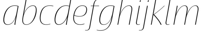 Terfens Contrast Extended Thin Italic Font LOWERCASE