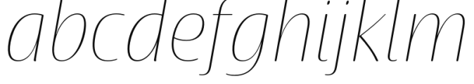 Terfens Contrast Normal Thin Italic Font LOWERCASE