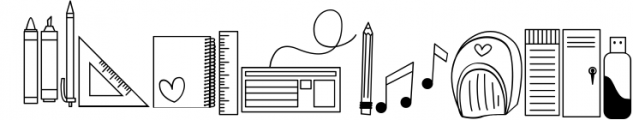 Teacher Doodles - A Dingbat Back To School Font Font LOWERCASE