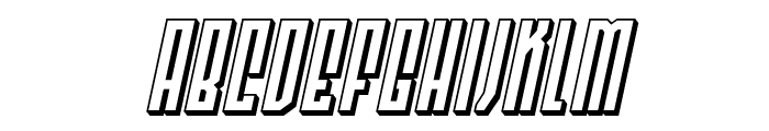 Templar Shield 3D Block Italic Font LOWERCASE