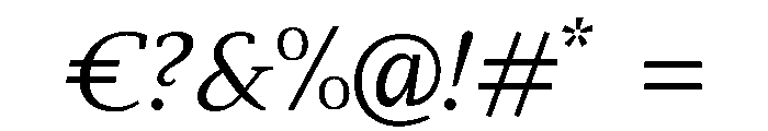 Tess-Italic Font OTHER CHARS