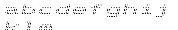 Telidon Extended Italic Font LOWERCASE