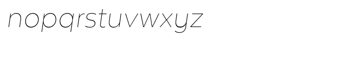 Texta Thin Italic Font LOWERCASE