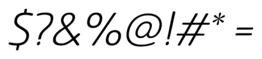 Terfens Thin Italic Font OTHER CHARS