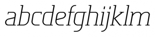 Tertre Extra Light Italic Font LOWERCASE
