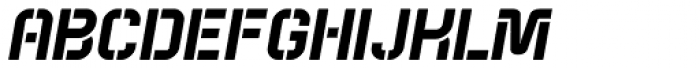 Technical Stencil VP Bold Oblique Font UPPERCASE