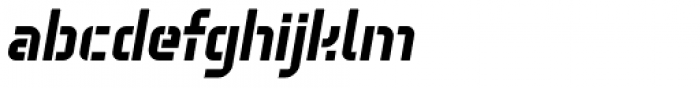 Technical Stencil VP Bold Oblique Font LOWERCASE