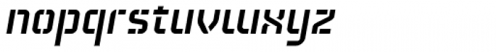 Technical Stencil VP Medium Oblique Font LOWERCASE