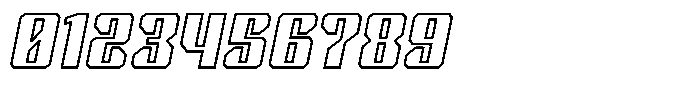 Techno World Italic Outline Font OTHER CHARS