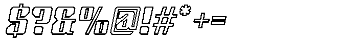 Techno World Italic Outline Font OTHER CHARS