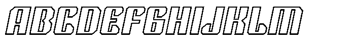 Techno World Italic Outline Font UPPERCASE