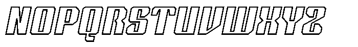 Techno World Italic Outline Font UPPERCASE