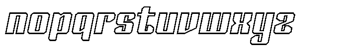 Techno World Italic Outline Font LOWERCASE