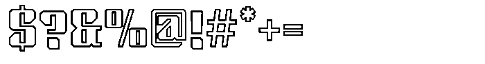 Techno World Outline Font OTHER CHARS