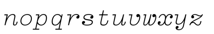 Tecla Thin Italic Font LOWERCASE