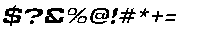 Tecnostar Expanded Italic Font OTHER CHARS