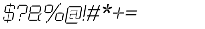 Teknolog Thin Italic Font OTHER CHARS