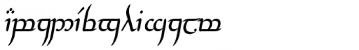 Tengwar Transliteral Italic Font LOWERCASE