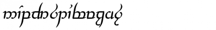 Tengwar Transliteral Italic Font LOWERCASE