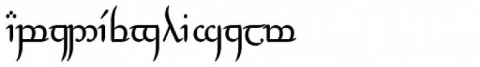 Tengwar Transliteral Script Font LOWERCASE