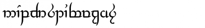 Tengwar Transliteral Script Font LOWERCASE