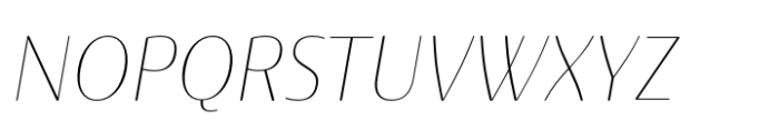 Terfens Contrast Norm Thin Italic Font UPPERCASE