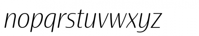 Terfens Gothic Condensed Light Italic Font LOWERCASE
