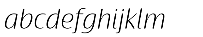 Terfens Gothic Extended Light Italic Font LOWERCASE