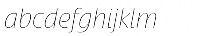 Terfens Gothic Extended Thin Italic Font LOWERCASE